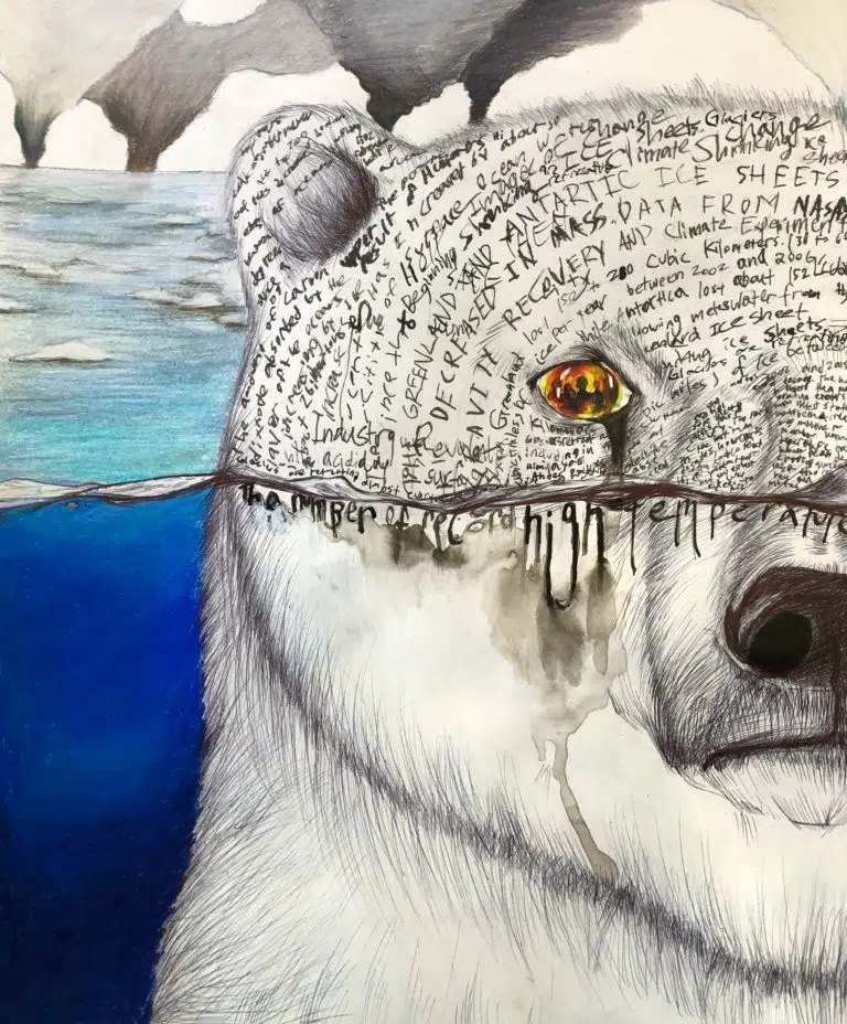 Student Artists On Climate Change and Polar Bears Bow Seat Ocean