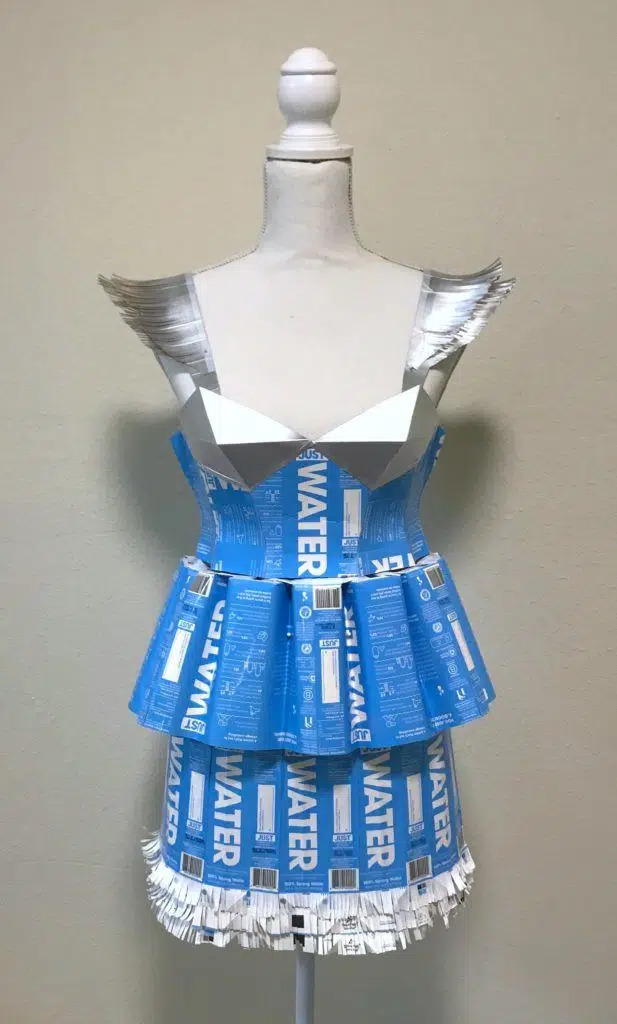 dress made out of recycled materials